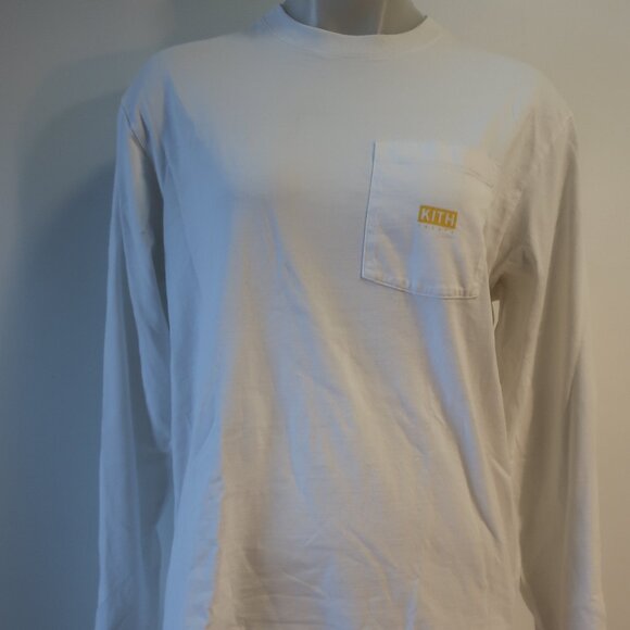 Womens Kith White Multi Long Sleeve Opposites Attract Graphic T- Shirt Top XS - Picture 4 of 14